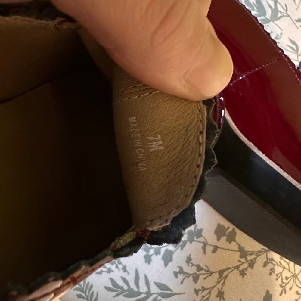 Eileen Fisher Harria Platform Maroon Red Patent Loafers size 7 - Picture 7 of 7